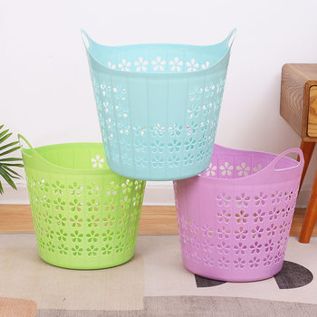 Plastic Cut Out Dirty Clothes Basket Household Storage Basket Dirty Clothes Basket Toy Bathroom Clothes Storage Dirty Clothes Basket Printed Logo