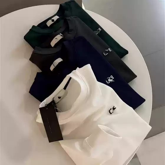 Hot-Selling Item Offline for 299! Exquisitely Embroidered Four-Season Men's Round-Neck Long-Sleeve Sweatshirt Base Layer Trendy E-Fish