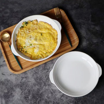 [Small Wholesale] Thickened Ceramic Abalone Plate Binar Plate Hotel Tableware Deep Soup Plate Household Dish Wholesale