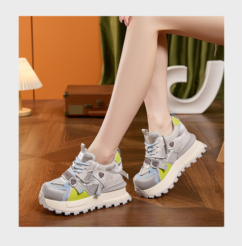 Giày sneaker nữ chạy bộ mesh thoáng khí đế dày Dexun 2026 — Lưới đơn hồng, Lưới đơn xanh, Lưới đơn xám chi tiết 13