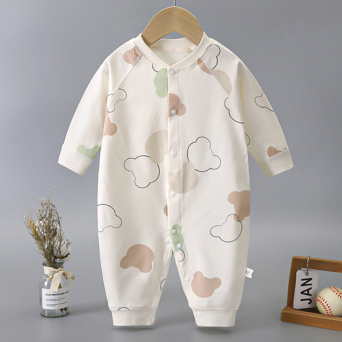 baby jumpsuit spring and autumn category a cotton long sleeve boneless climbing suit for boys and girls baby four seasons newborn clothing