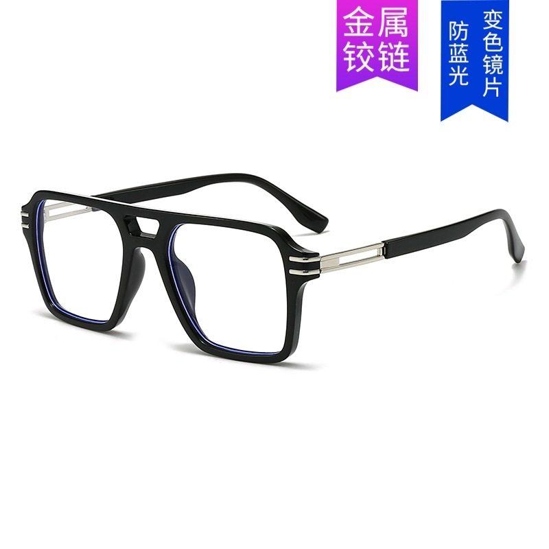 New Style Simple Anti-blue Light Flat Mirror Full Frame Retro Fashion Glasses Internet Celebre Same Style Frame Double Beam Flat Mirror