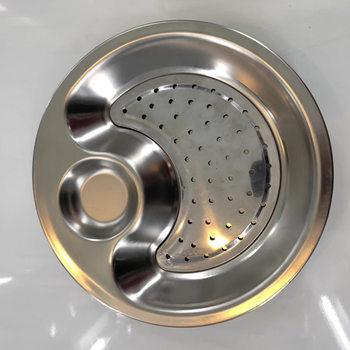 Newfeisen Dumpling Plate Stainless Steel Multi-use Dumpling Plate Drain Round Fruit Plate A 9.9 yuan Store