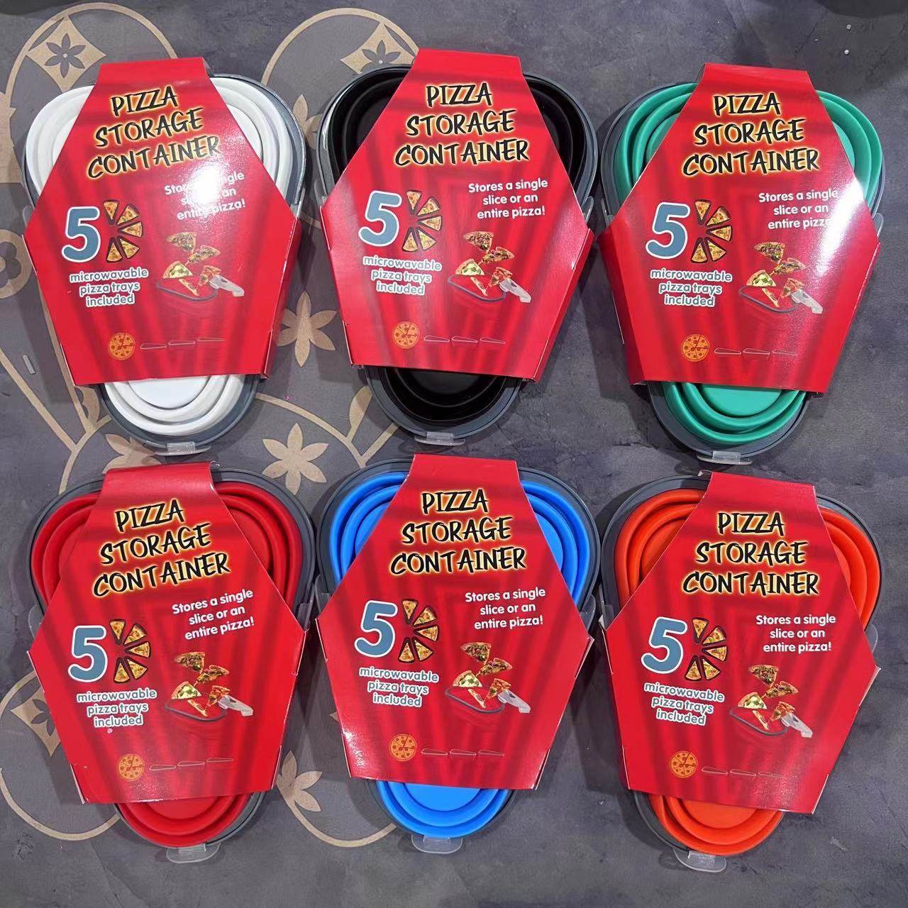 Cross Border Silicone Pizza Box Pizza Foldable Container Portable Dispenser Pizza Fresh-keeping Box Triangle Pizza Box