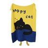 New Illustration Cartoon Sleeping Cat Half Velvet Blanket Home Leisure Blanket Office Lunch Blanket Contrasting Color Blanket