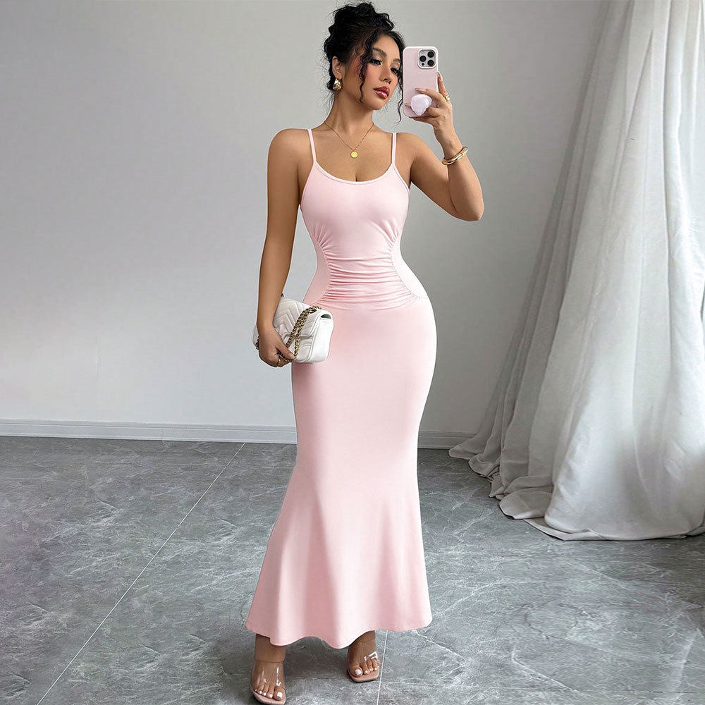Summer Womens Bodycon Maxi Dress Slim Fit Adjustable Straps Elegant Style Perfect for Casual Outings Wholesale
