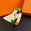 Size 19 wide version 12mm rose gold + green bracelet with logo h