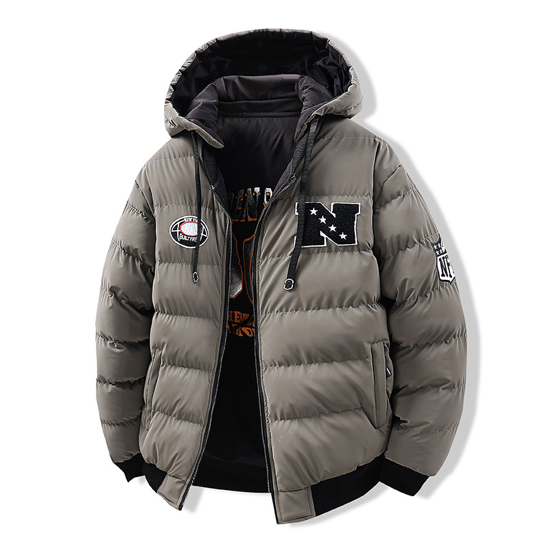 Áo Khoác Nam Chất Liệu Vải Bông Mũ Liền Thêu Họa Tiết Hoa