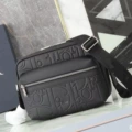 D black leather embossed 30233