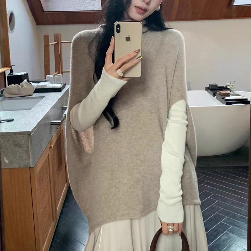 Watching ▏ Knitted Sweater Cape Sweater Shawl Jacket Women's 2025 Early Autumn Top National Day Travel Wear