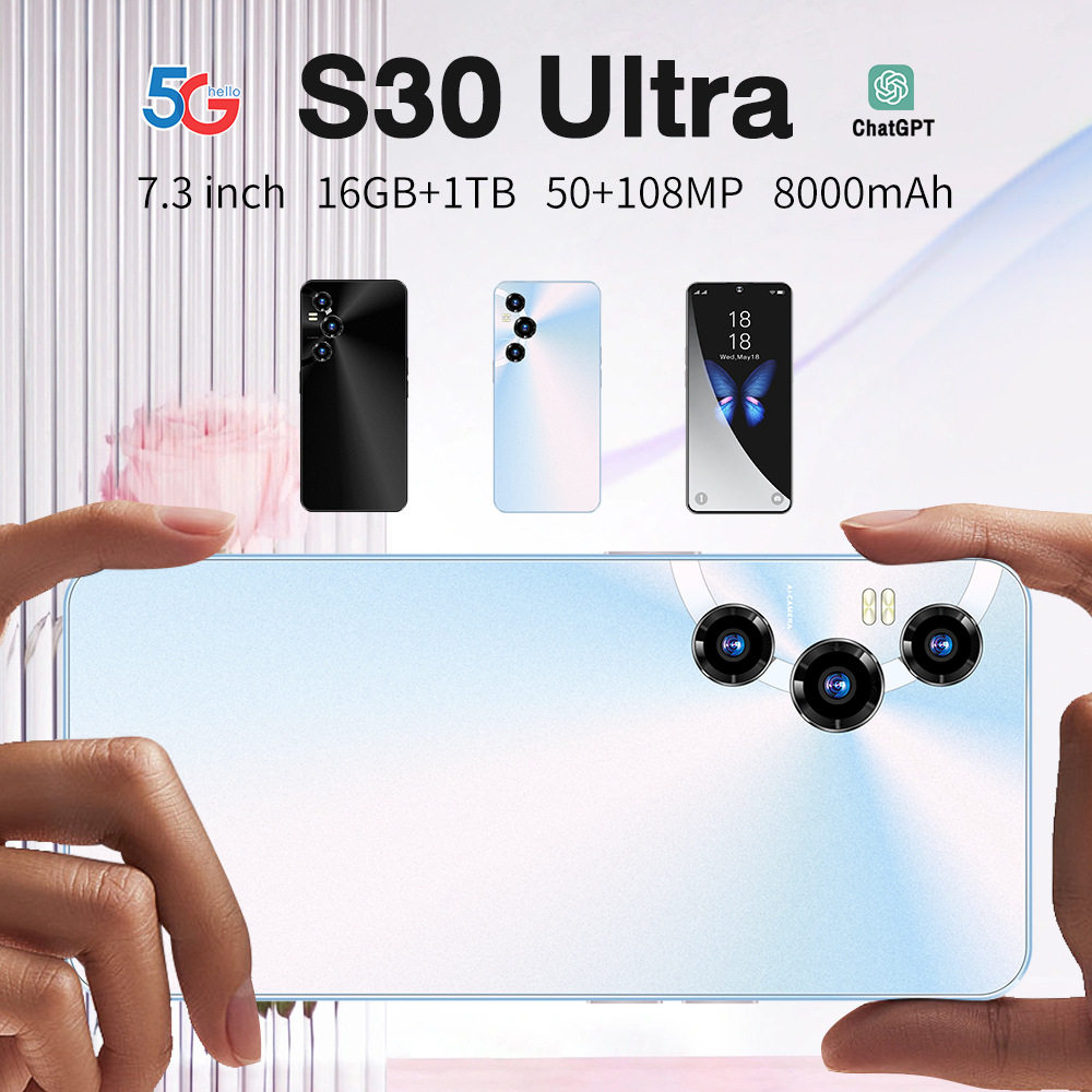 New popular cross-border S30Ultra in stock 7.3-inch 4G Andro...