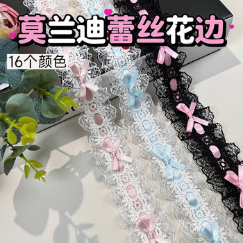 New 3.5cm Bow Lace Accessories DIY Card Set Accessories Ribbon Doll Dress Skirt Lolita Wear Silk