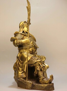 坐立关公神像摆件威震天下立刀武财神关二爷神像公司开业堂口供奉