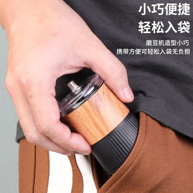 Cross-border hot mining 304 stainless steel hand-cranked coffee machine office adjustable thickness manual grinder portable grinder