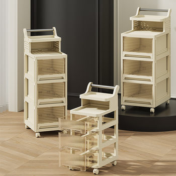 Trolley Storage Rack Household Thickened Snack Storage Rack Floor-Standing Multi-Layer Living Room Removable Bathroom Storage Cabinet