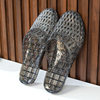 Flat Crystal Baotou Half Slippers Women's Transparent Jelly Plastic Hollow Non-slip Bath Indoor and Outdoor Summer Day