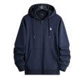 Zipper with hidden blue and white label