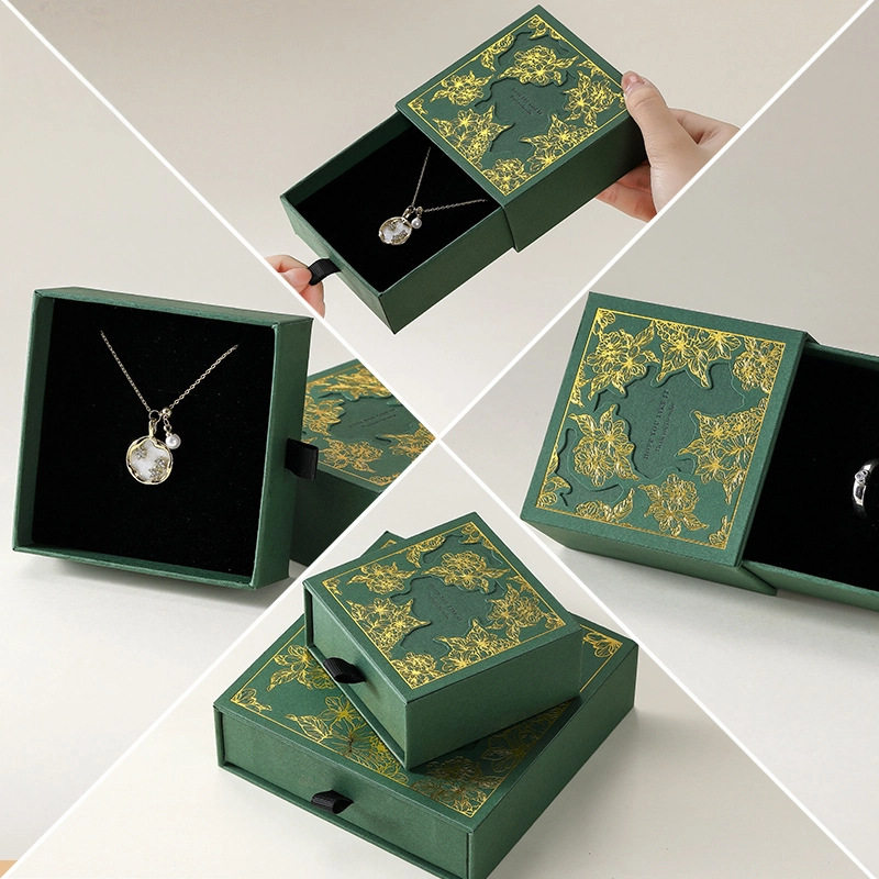 Wholesale High-End Jewelry Gift Box Gift Ring Packaging Box Texture Chinese Style Earrings Necklace Drawer Box Jewelry Box