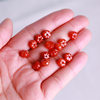 Jade A goods red silk pumpkin beads loose beads Jade DIY earrings bracelet necklace rope art accessories factory wholesale