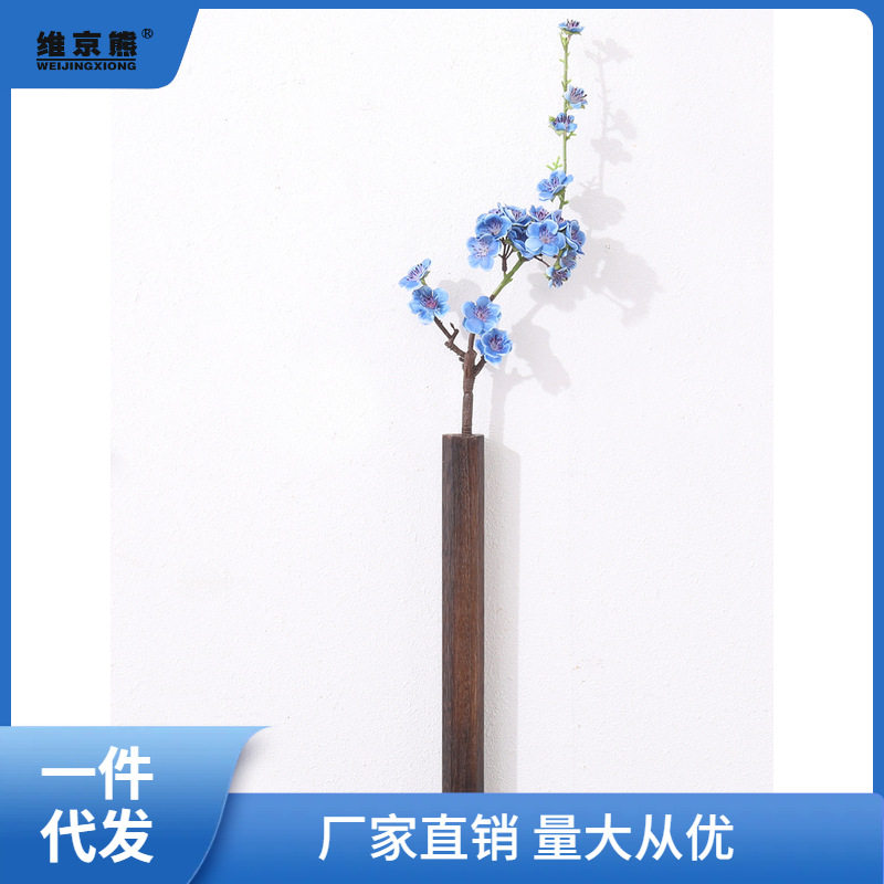 Solid Paulownia Wood Wall-Mounted Flower Arrangement Japanese Creative Hydroponic Flower Holder Living Room Art Dried Flower Ornament Flower Ginger Tea