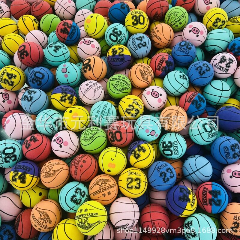 45mm No. 45 Superstar Digital Basketball Bouncing Ball Solid Elastic Ball Kidsren's Student Gift Cat and Dog Toy