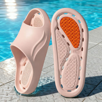 Breathable Non-Slip Shower Slippers, Water-Draining Indoor Home Soft-Soled Bathroom-Specific Eva Sandals for Women and the Elderly