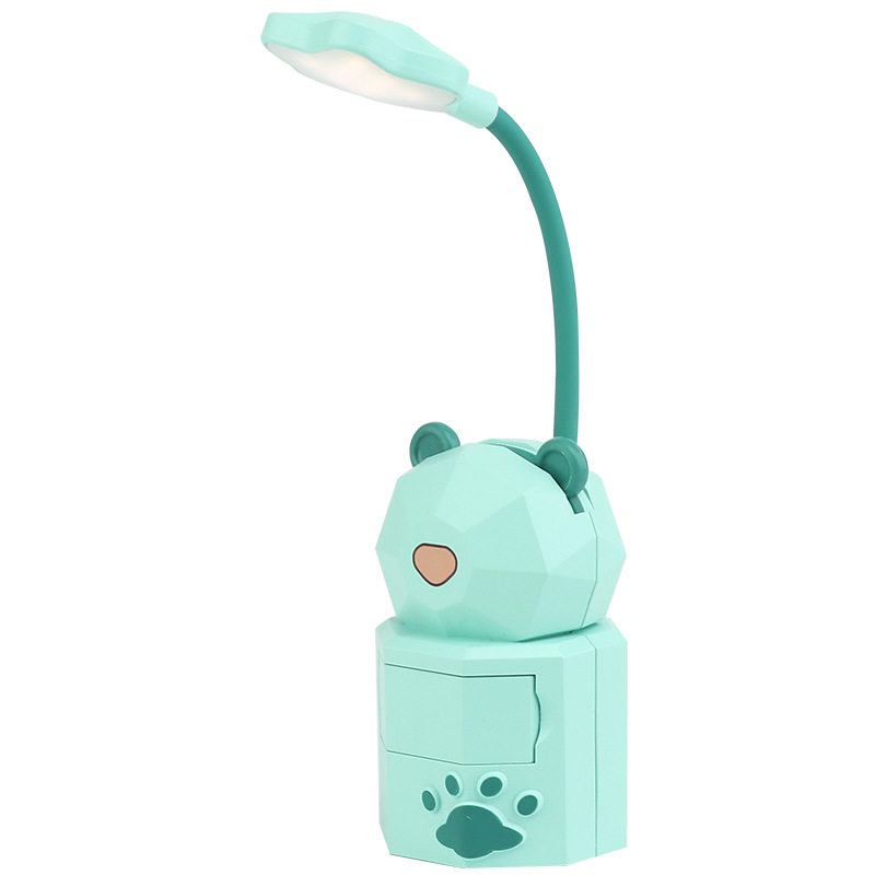Foreign trade cross-border cartoon cute pet rechargeable table lamp USB folding eye protection learning desk lamp bedroom bedside lamp night light