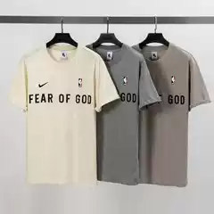 FEAR OF GOD Mainline NBA High Street FOG Letter Print Loose Men's and Women's T-Shirt Bieber Same Short Sleeve