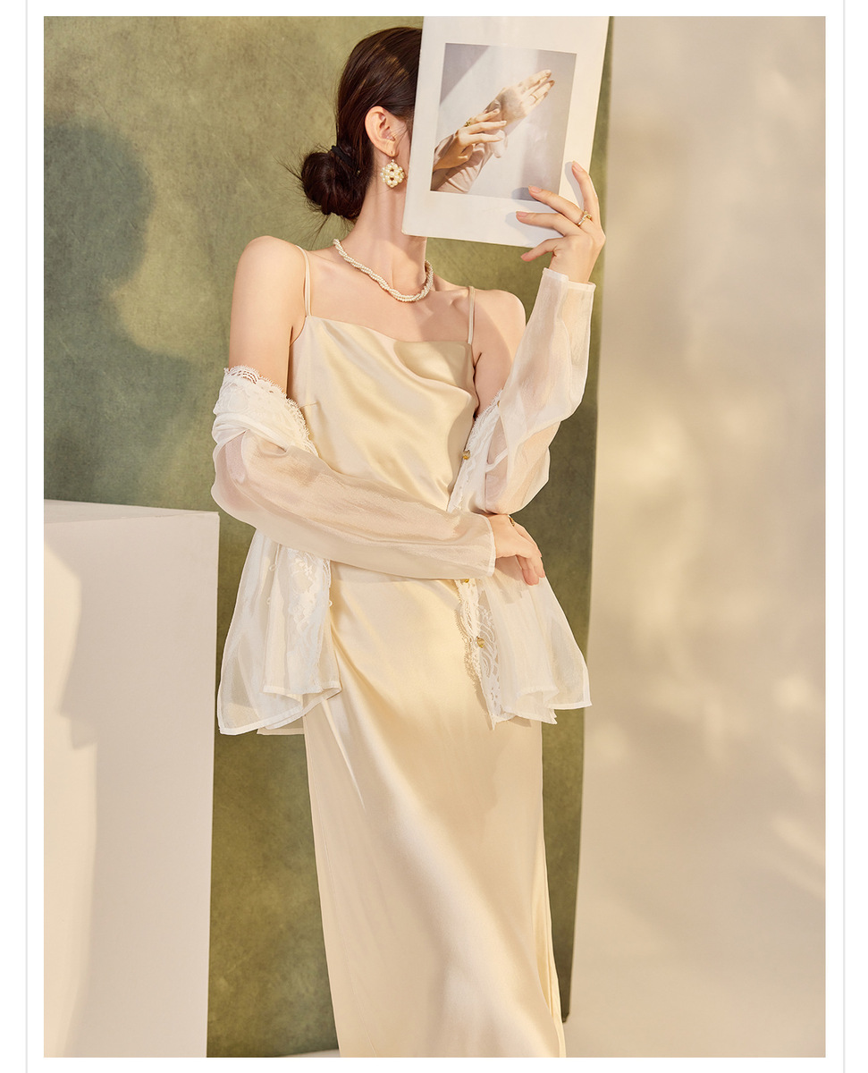 Áo sơ mi nữ dài tay ren thêu hoa cổ chữ V phong cách thanh lịch — Lê Hoa Bạch (giao hàng trong 7 ngày), Lê Hoa Bạch (giao hàng trong ngày)