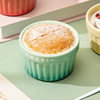 Household Ceramic Striped Cup Baking Cup Oven Soufflé Cake Cup Dessert Bowl Wicker Cup Baking Bowl Pudding Cup