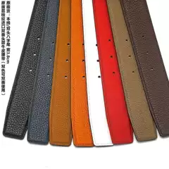 High-End Quality Original Togo Leather Pebbled Pattern Imported First-Layer Cowhide Belt Double-Ended Eight-Character Tail Width 3.8cm