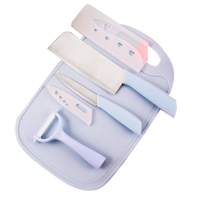 Kitchen Stainless Steel Fruit Knife Knife Set Portable Sharp Kitchen Knife Chopping Board Fruit and Vegetable Knife Cutting Melon Dormitory Home