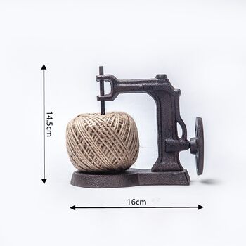 Cast Iron Hemp Rope Rack Sewing Machine Decorative Ornaments Retro Groceries Garden Courtyard Balcony Cast Iron Spool Metal