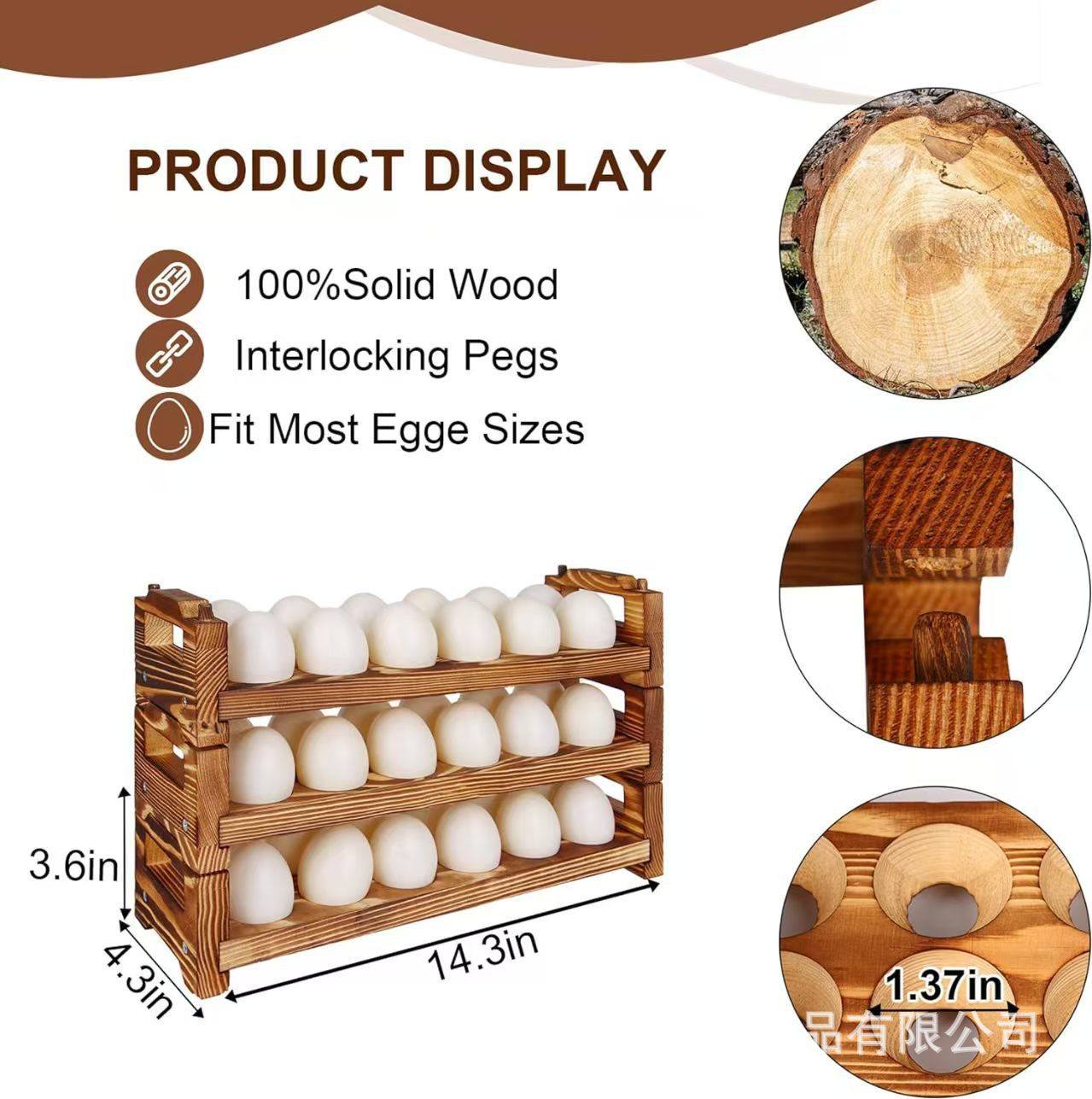 Cross-Border Wooden Egg Storage Rack Quail Egg Pigeon Egg Display Rack Wooden Kitchen Refrigerator Egg Tray Storage Rack