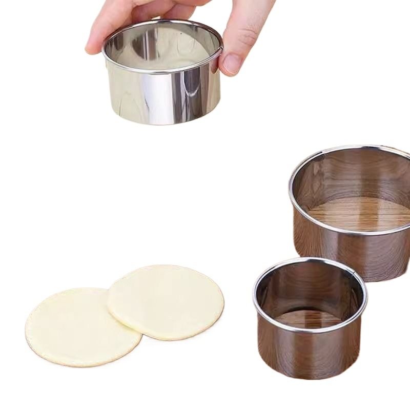 Stainless Steel Dumpling Skin Cutting Tool Set Household Dumpling Making Round Mold Press Dumpling Skin Knife Maker