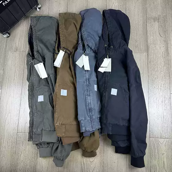 Car Classic Heavy Industry J140 American Retro Washed Canvas Hooded Work Jacket Padded Coat Trendy