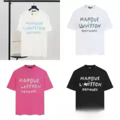 Cross-Border Luxury Brand High-Quality Knitted Embroidered Letter Fashion Versatile Unisex Loose Short-Sleeve T-Shirt