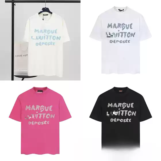Cross-Border Luxury Brand High-Quality Knitted Embroidered Letter Fashion Versatile Unisex Loose Short-Sleeve T-Shirt