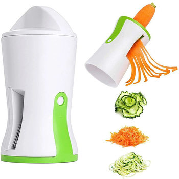 Grater, Vegetable Cutter, Three-In-One Rotary Grater, 3-in-1 Spiralizer, Spiral Grater for Fruits and Vegetables