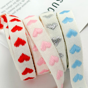 1.6cm love ribbon jacquard gift bouquet hair accessories tie handmade DIY shoes and hats bags cake box decoration
