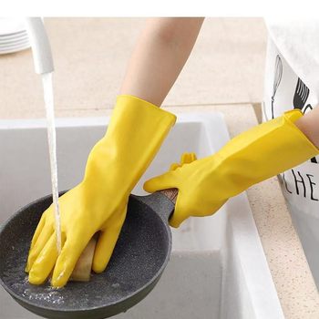 Durable Industrial Rubber Leather Wear-Resistant Beef Tendon Latex Housework Hand Laundry Labor Protection Waterproof Wholesale Kitchen Dishwashing Gloves