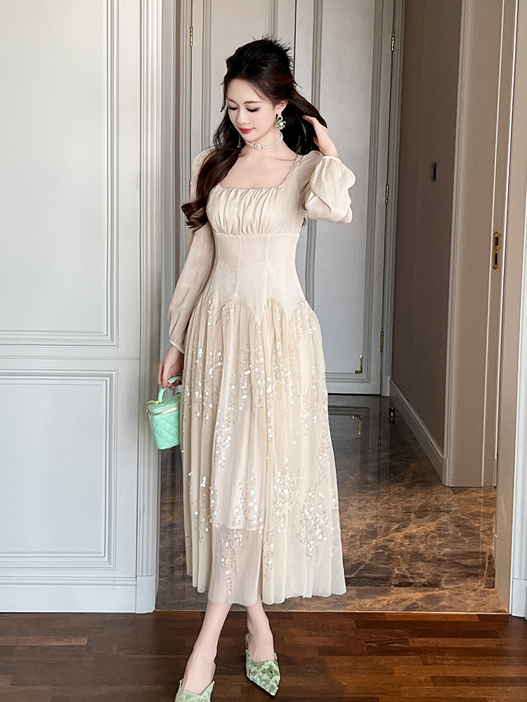 Váy Đầm Liền Thân Dáng Dài Nữ Hàng Mùa Xuân Thu Đông