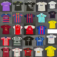 Wholesale Retro Real Madrid Barcelona Brazil Jerseys Lisbon Ac France Arsenal Retro Football Shirts Cross-Border Short-Sleeved