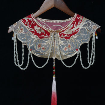 Hanfu Fengyi Cloud Shoulder Shawl New Chinese Retro Fake Collar Cloud Shoulder Heavy Industry Pearl Tassel Pendant Phoenix Shawl