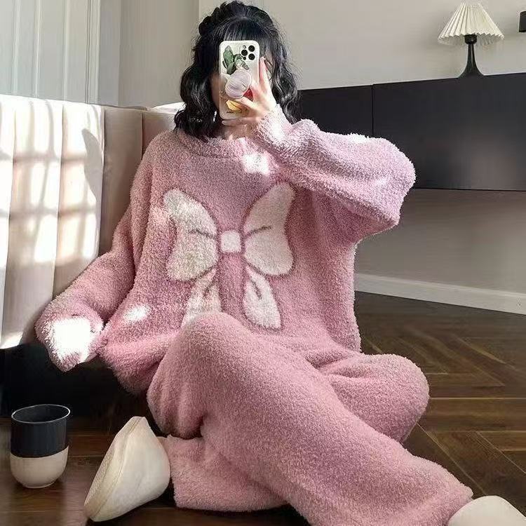 睡衣冬季女款珊瑚绒2025年新款冬天法兰绒秋冬家居服套装厂家直销