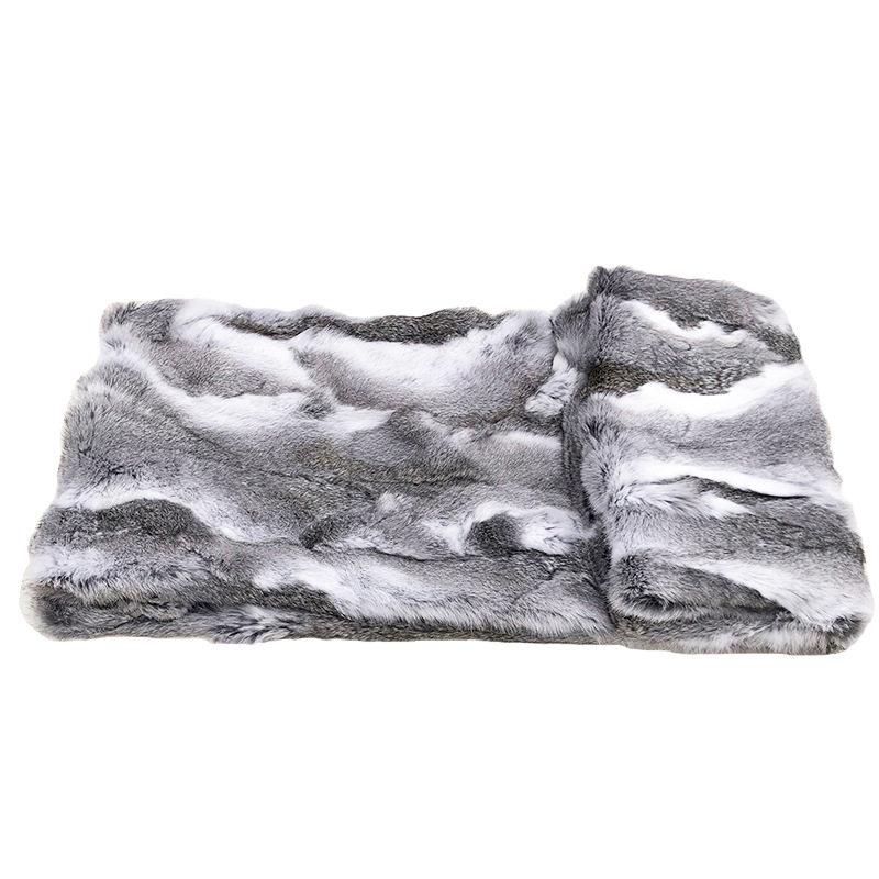 Nordic Sofa Blanket Solid Color Casual Air-conditioning Blanket Fur Knitted Blanket Cover Blanket Striped Rabbit Hair Decorative Blanket Bed End Blanket