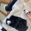 26Th Winter Model for Boys and Girls, Fleece-Lined and Thickened for Warmth, Cute Panda Cartoon Romper, Fashionable Outdoor Clothing