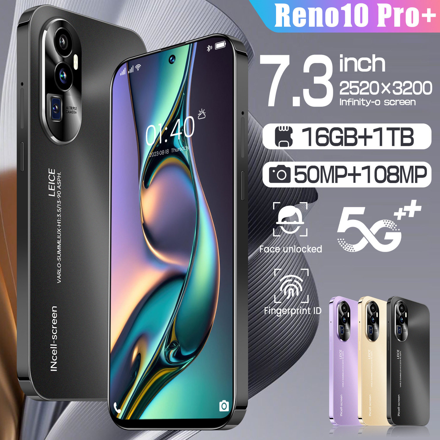 跨境手机Reno10 Pro+外贸手机高清6.6寸屏3+64GB安卓智能工厂直发