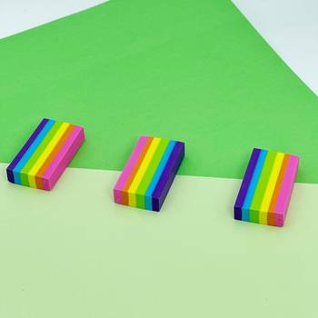 Rainbow rubber students study examination art supplies stationery set wholesale eraser manufacturers customized