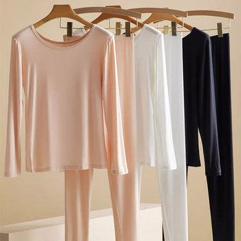 TikTok Autumn Clothes and Pants Women's Base Thermal Underwear Thin Comfortable Inner Wear plus size Base Thermal suit Women